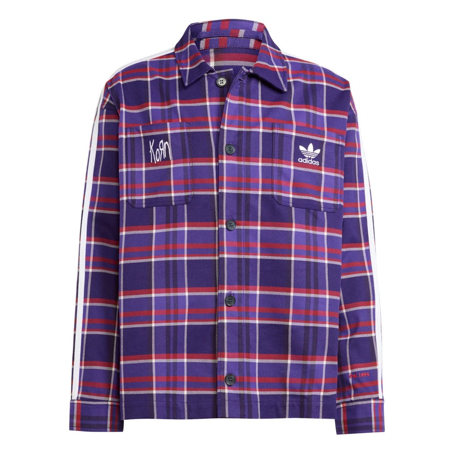 【野良猫】adidas×korn チェック柄シャツ メンズMサイズ KORN X ADIDAS Overshirt – Brookline Guitar