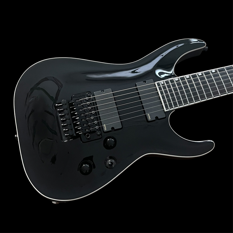E-II HORIZON FR-7 FLOYD ROSE 7-STRING EMG GUITAR W/ CASE | BLACK