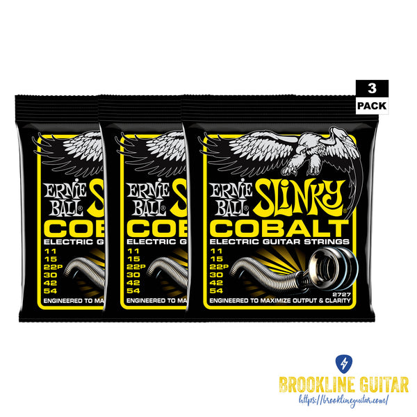 3-PACK BEEFY SLINKY COBALT ELECTRIC GUITAR STRINGS 11-54 GAUGE