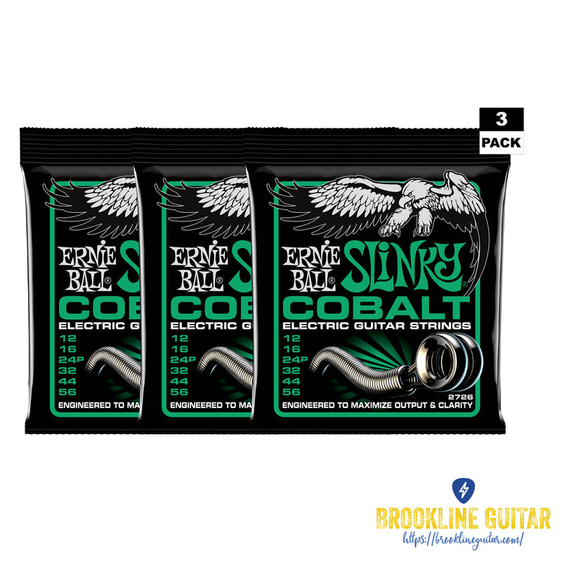 3-PACK NOT EVEN SLINKY COBALT ELECTRIC GUITAR STRINGS 12-56 GAUGE