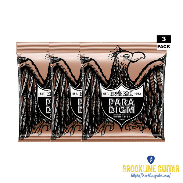 3-PACK MEDIUM LIGHT PARADIGM PHOSPHOR BRONZE ACOUSTIC GUITAR STRINGS 12-54 GAUGE