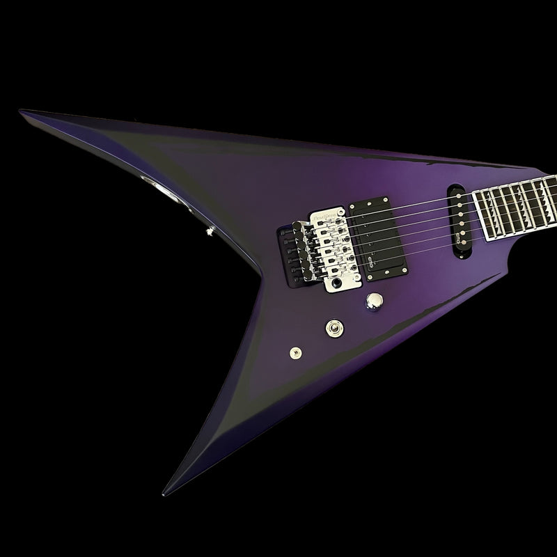 E-II ALEXI RIPPED | PURPLE FADE SATIN W/ RIPPED PINSTRIPES