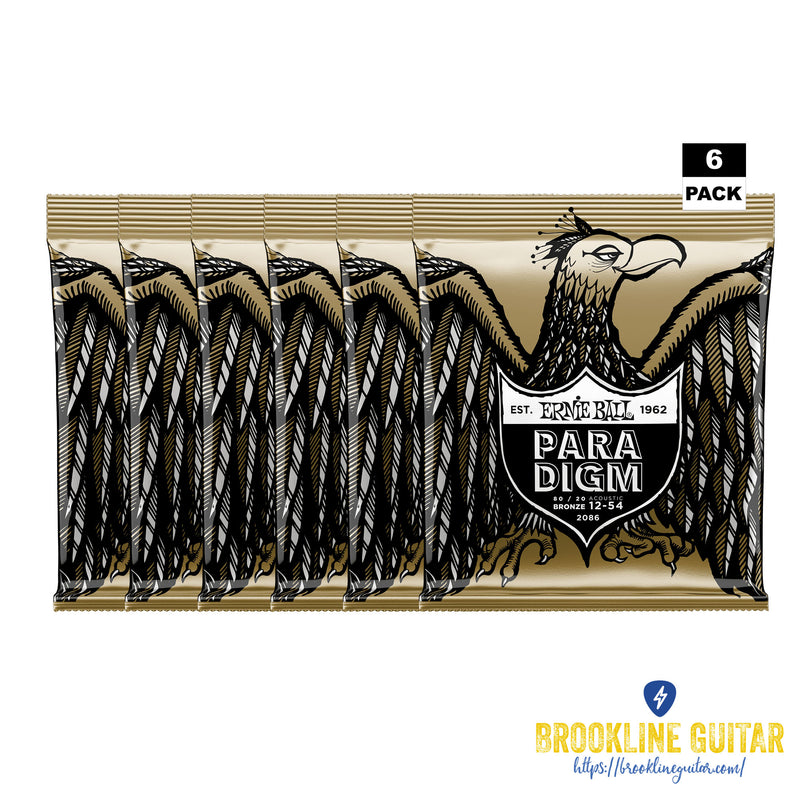 6-PACK MEDIUM LIGHT PARADIGM 80/20 BRONZE ACOUSTIC GUITAR STRINGS 12-54 GAUGE