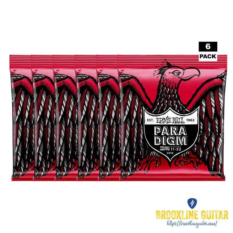 6 PACK PARADIGM BURLY SLINKY ELECTRIC GUITAR STRINGS (11-52)