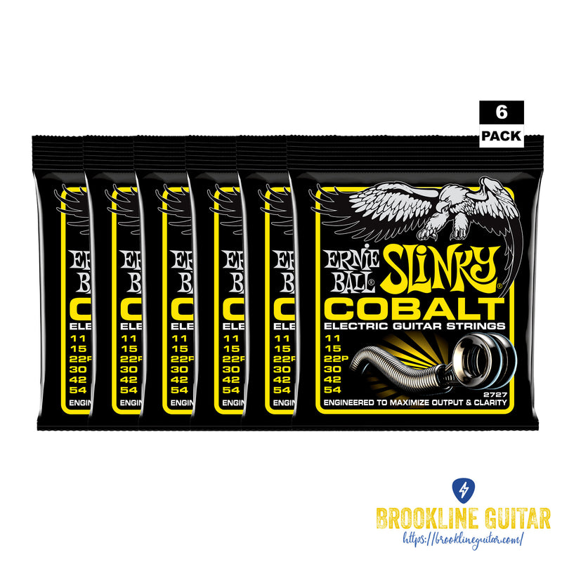 6-PACK COBALT BEEFY SLINKY ELECTRIC GUITAR STRINGS (11-54)