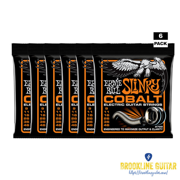 6-PACK COBALT HYBRID SLINKY ELECTRIC GUITAR STRINGS (9-46)