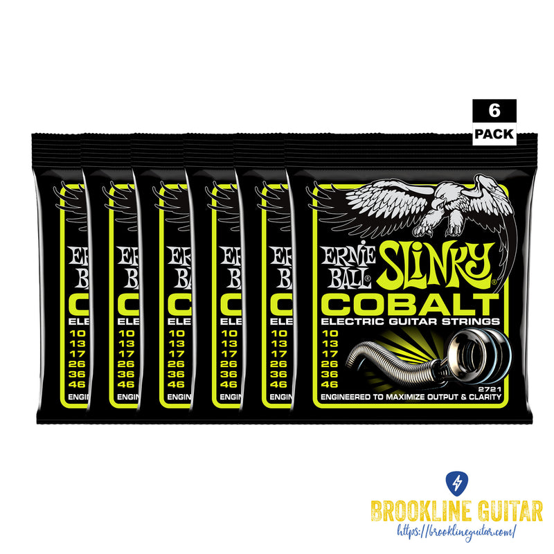 6 PACK COBALT REGULAR SLINKY ELECTRIC GUITAR STRINGS (10-46)