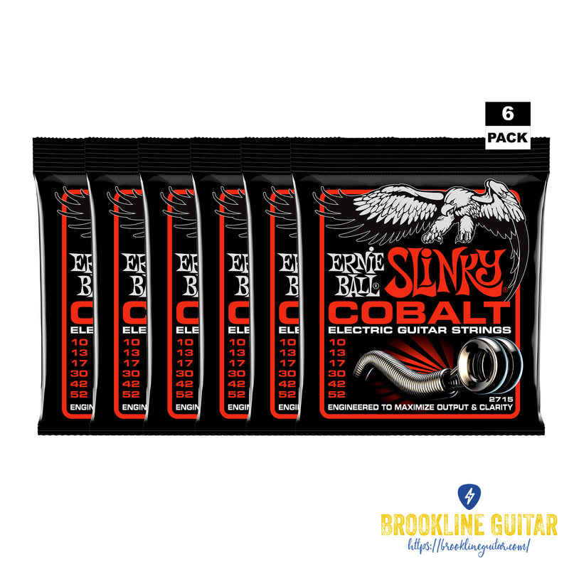 6-PACK COBALT SKINNY TOP HEAVY BOTTOM SLINKY ELECTRIC GUITAR STRINGS (10-52)