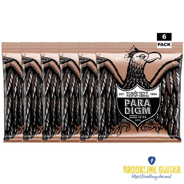 6-PACK PARADIGM PHOSPHOR BRONZE ACOUSTIC GUITAR STRINGS 12-54