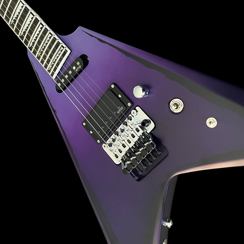 E-II ALEXI RIPPED | PURPLE FADE SATIN W/ RIPPED PINSTRIPES