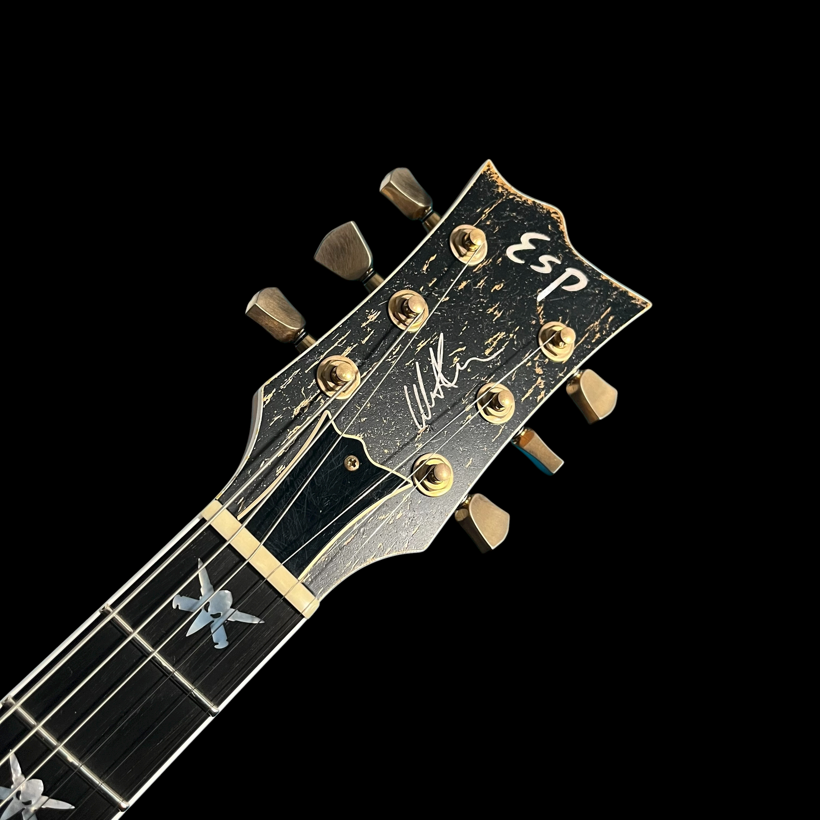 ESP Will Adler Warbird | Distressed Black with Graphic – Brookline