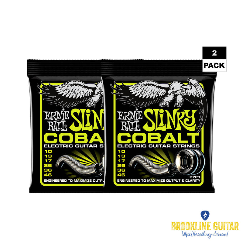 2-PACK REGULAR SLINKY COBALT ELECTRIC GUITAR STRINGS - 10-46 GAUGE