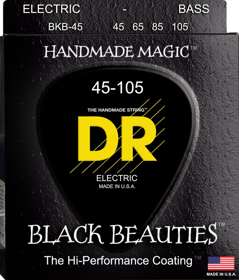 DR Black Beauties Coated Bass Guitar Strings BKB-45 Medium 45-105