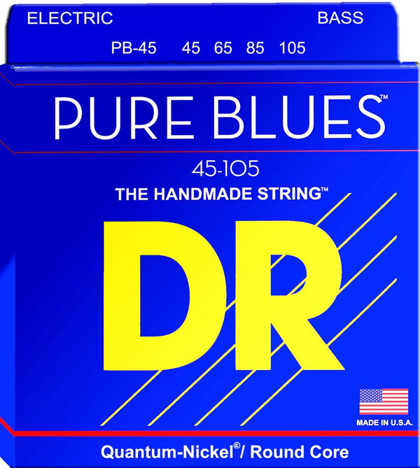 DR Pure Blues Quantum Nickel Round Core Electric Bass Guitar Strings PB-45 Medium 45-105