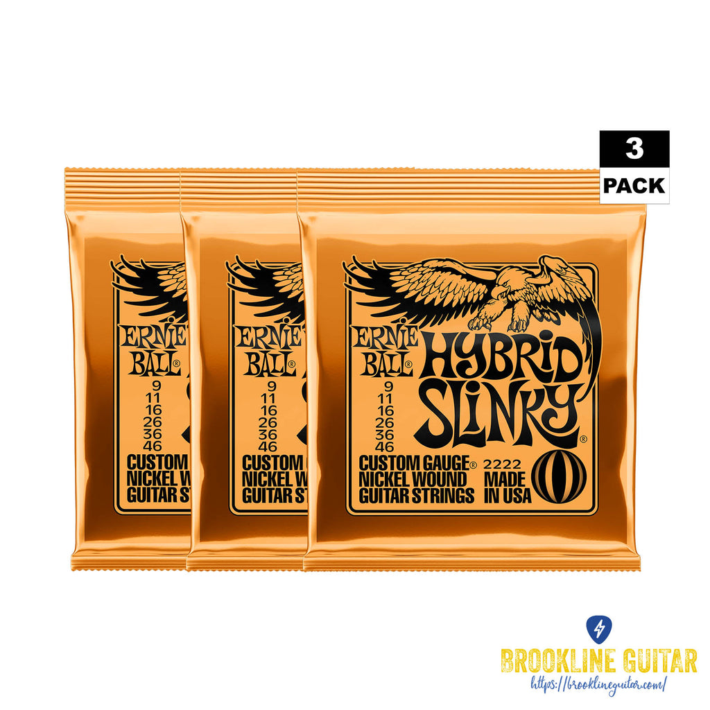 ERNIE BALL 3 PACK HYBRID SLINKY NICKEL WOUND ELECTRIC GUITAR