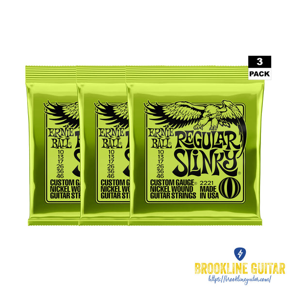 3 PACK REGULAR SLINKY NICKEL WOUND ELECTRIC GUITAR STRINGS - 10-46 GAUGE