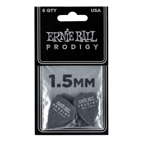 PRODIGY GUITAR PICKS - STANDARD 1.5MM BLACK - 6 PACK